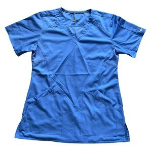 Carhartt Force V-Neck Short Sleeve Blue Scrub Top | Women's XS